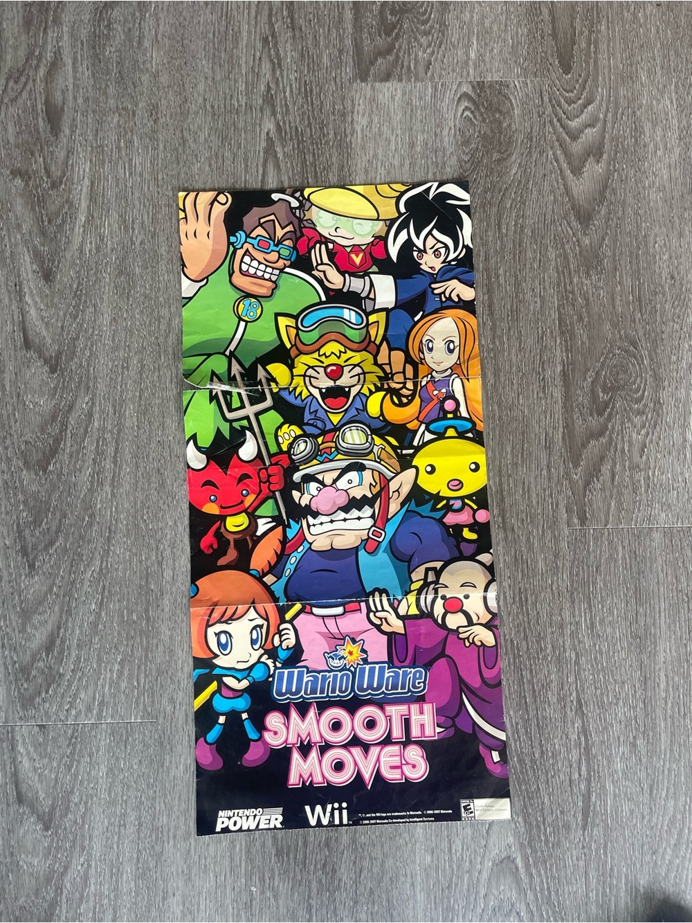 Wario Ware Smooth Moves Poster (One Sided, 10 in. x 22 in.) In Decent Condition